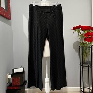 NEW Arden B Chevron Pinstripe Tailored Flare Leg Ankle Two Tone Multi Trousers